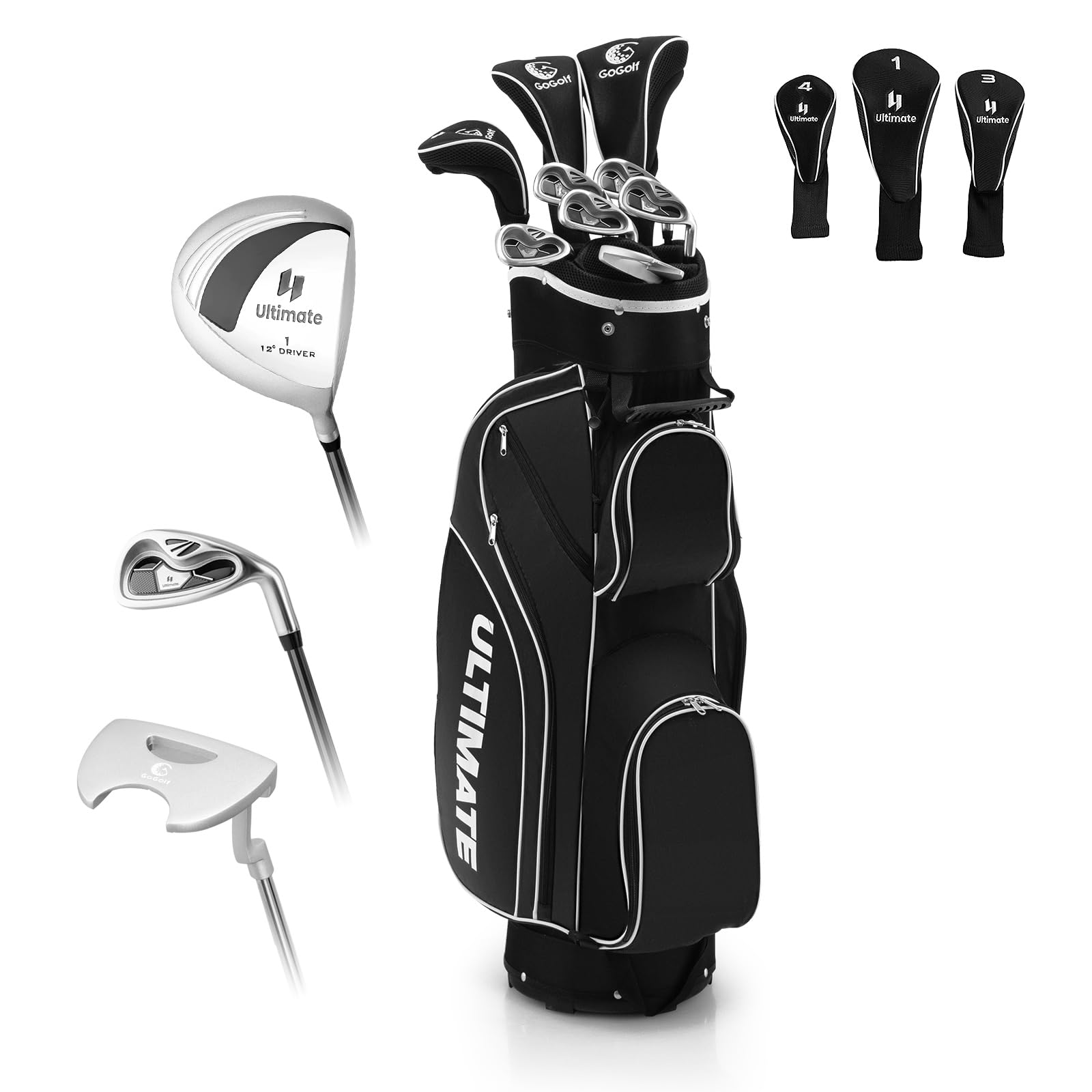 ULTIMATE Women's Complete Golf Club Set, 9/11pcs Right Handed Ladies Golf Clubs Set w/ 460cc Alloy Driver, #3 Fairway Wood, Hybrid, #6/#7/#8/#9/#P Irons & Putter