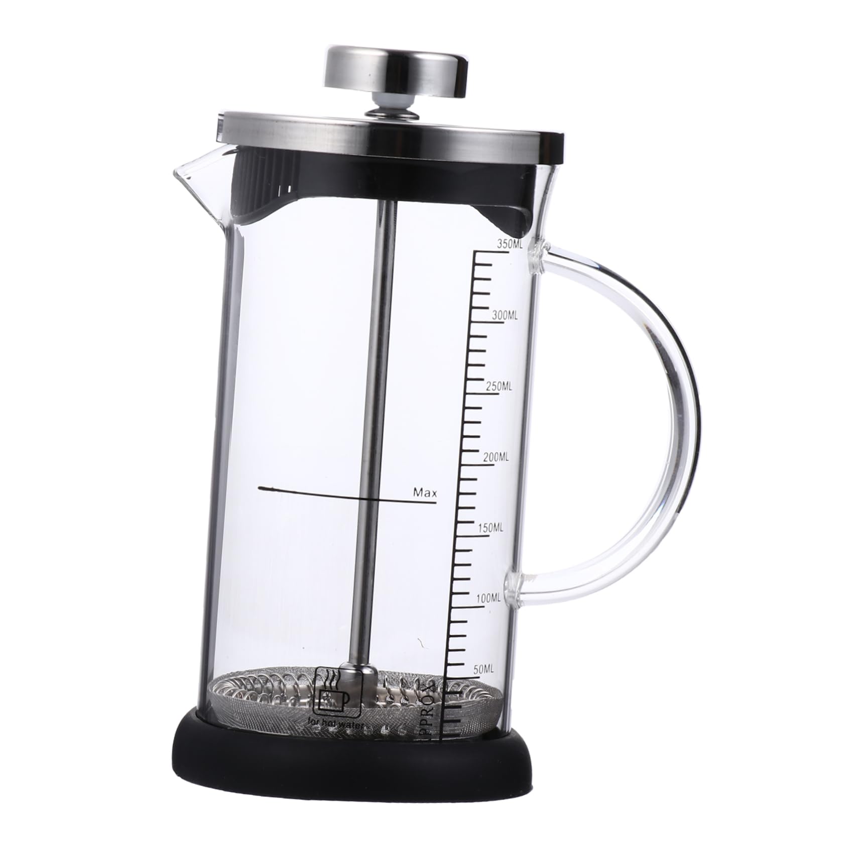 Luxshiny 1pc Stainless Press with Scale High Temperature Teapot for Coffee Tea Convenient Filtration Design Capacity for Home Office Use