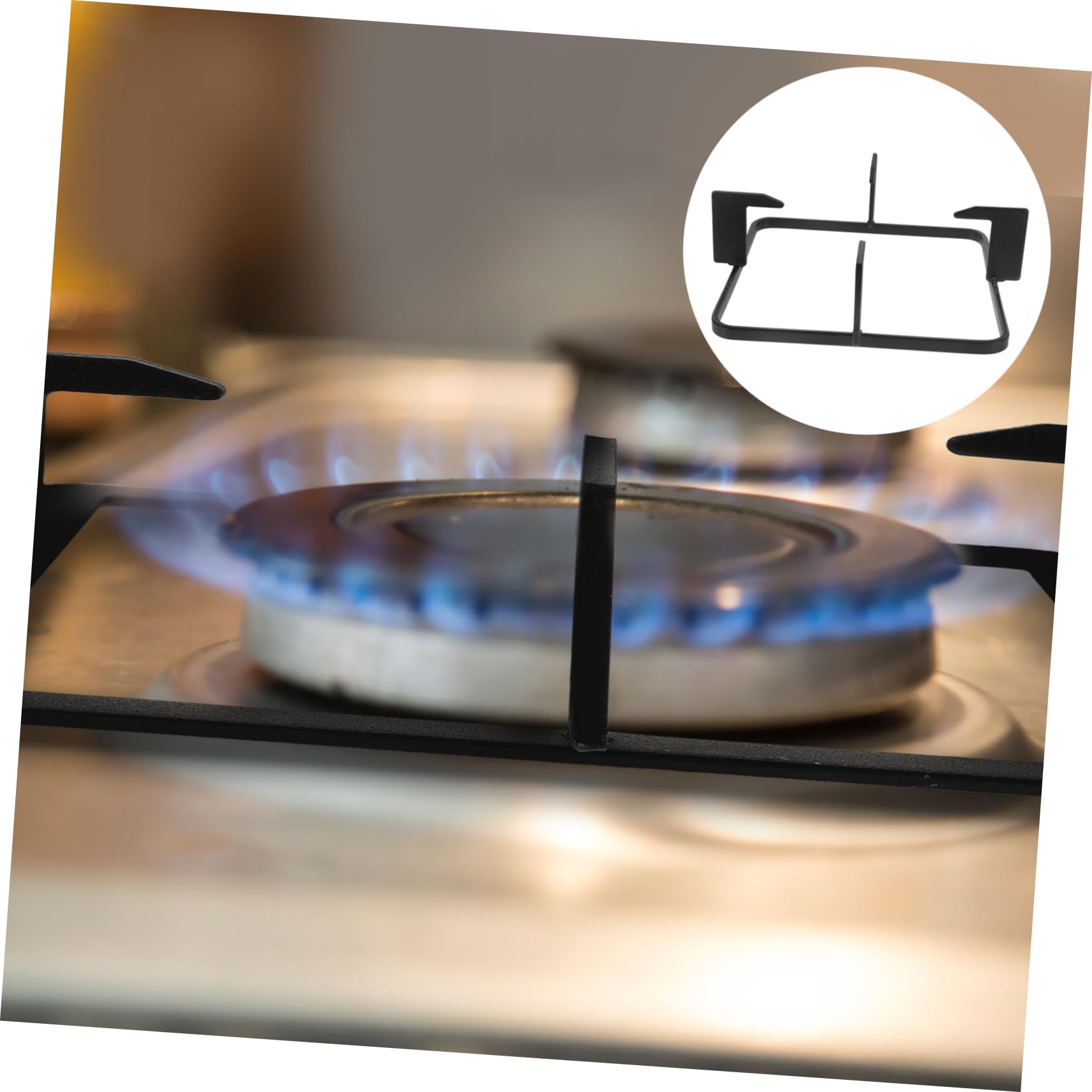 DOITOOL Supporto Fornello Gas in Ghisa Rack Di Supporto Per Stufa 7.48X7.48X2.48 in Staffa Antiscivolo Per Pentole Accessorio Cucina Gas Facile Da Pulire E Installare
