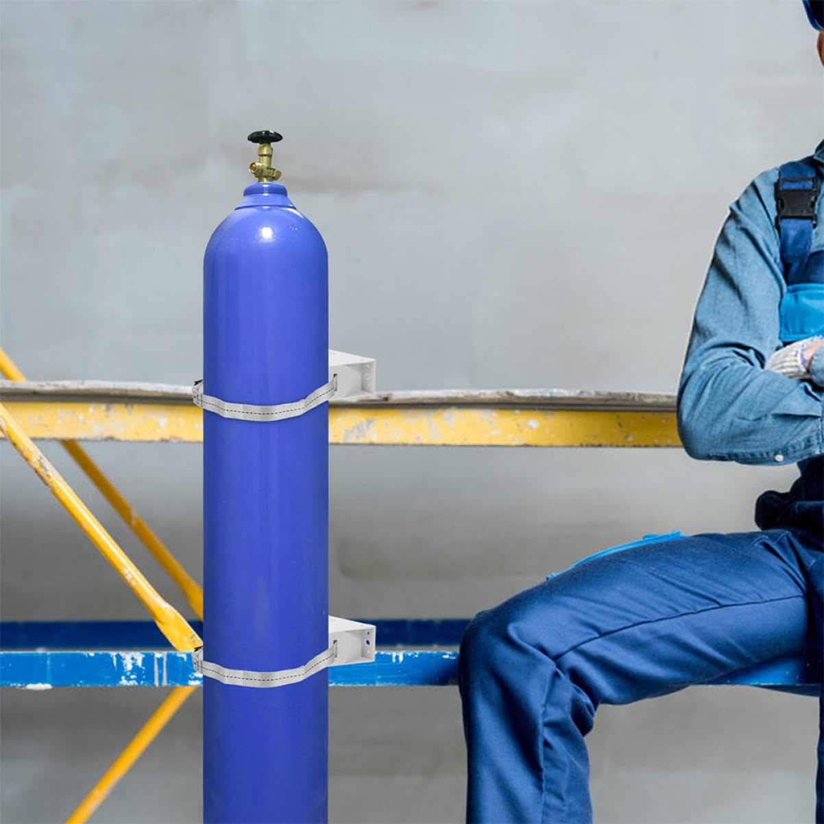 SOLUSTRE Wandhalterung für Gasflaschen 40 L Kunststoff und Eisen mit Sicherheitskette Sicherer Halt für Propangasflasche und Gaszylinder