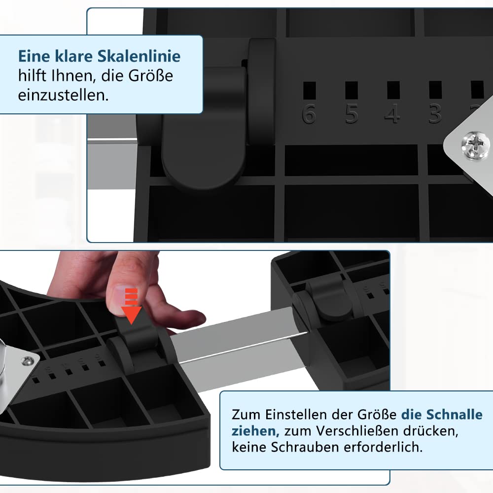 SMONTER Rouleau de plante, planche à roulettes réglable (38-50 cm), planche à roulettes lourde (force de jour 200 kg), support antidérapant avec freins, gris