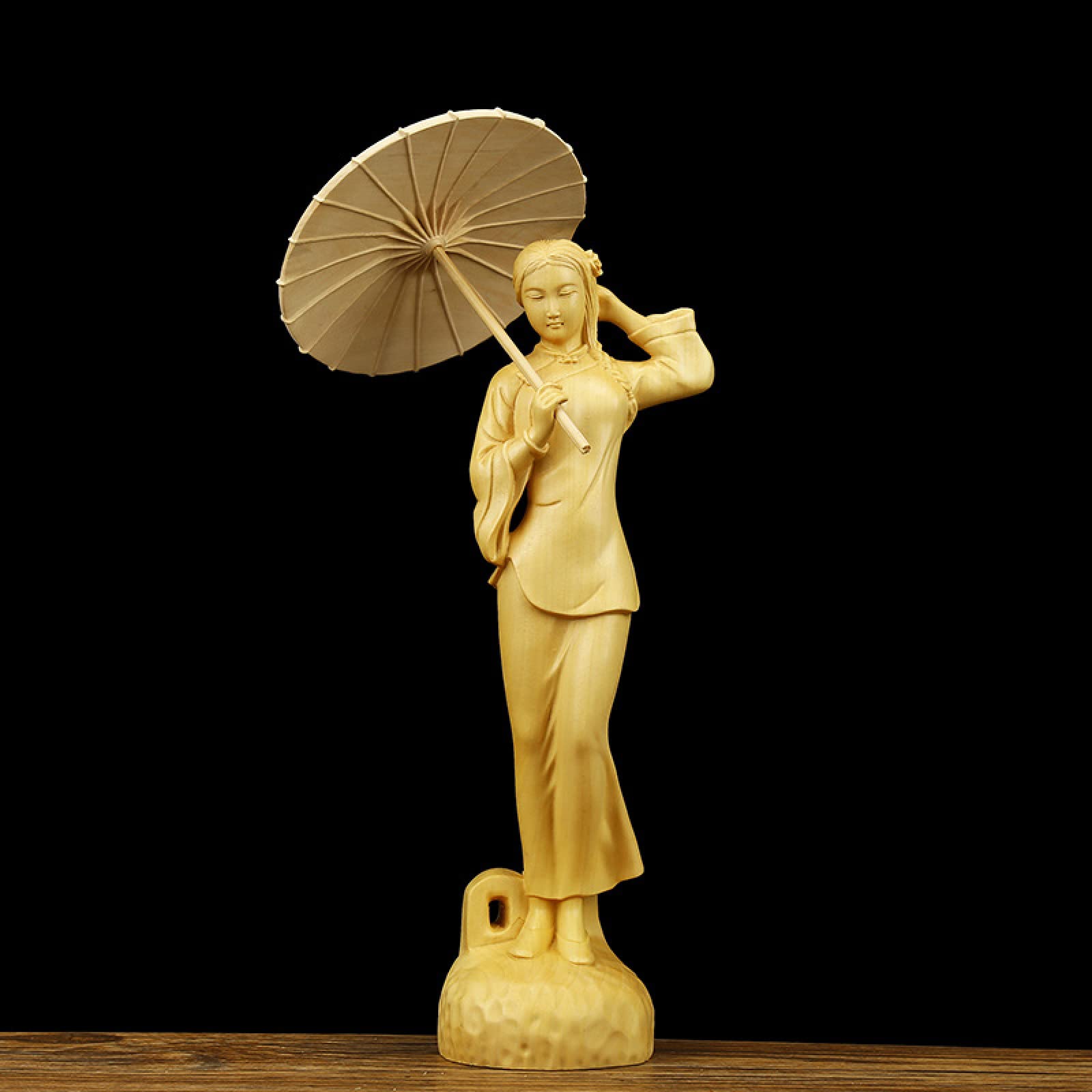 Amazon.co.jp: 装飾品置物彫刻像ツゲの木彫刻フィギュア像手工芸品