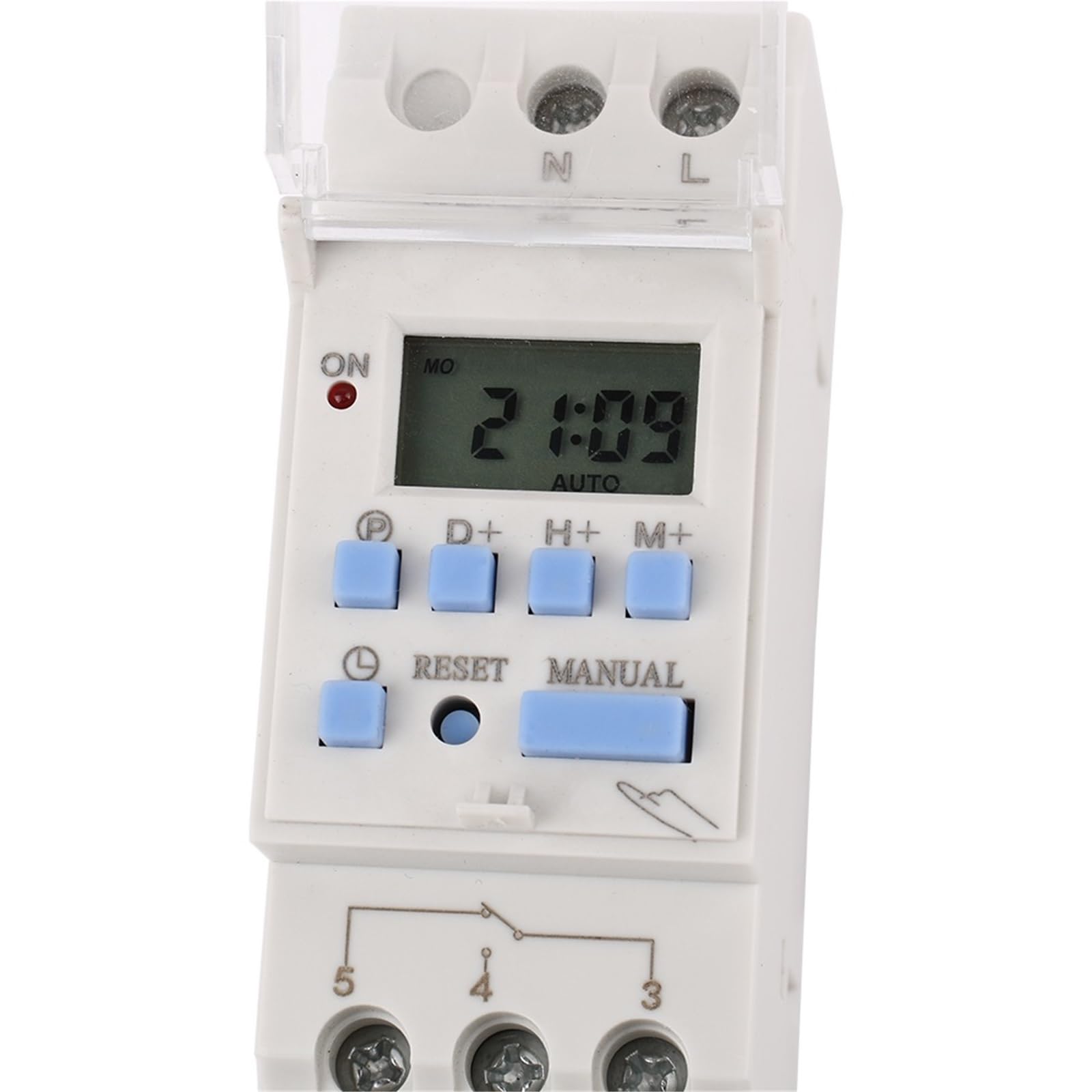 Temporizador Digital AHC30A, 1NO1NC, programable semanalmente, con microordenador, for Carril DIN, 30A, 220V, 230V, 12V, 24V y 110V.(AHC30B,220 V)