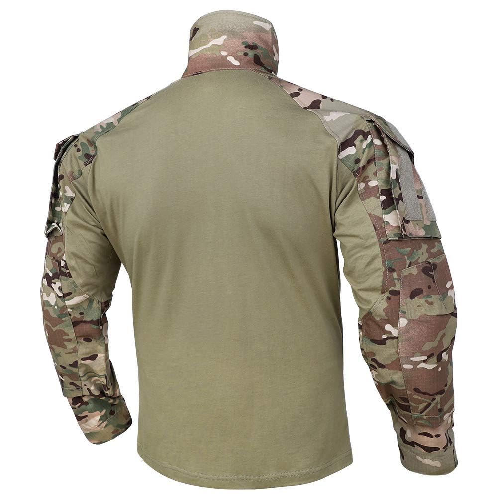 Hommes Tactique T-Shirt avec Coudières G3 Chemises de Combat pour Chasse Militaire Airsoft (MC, XXL)