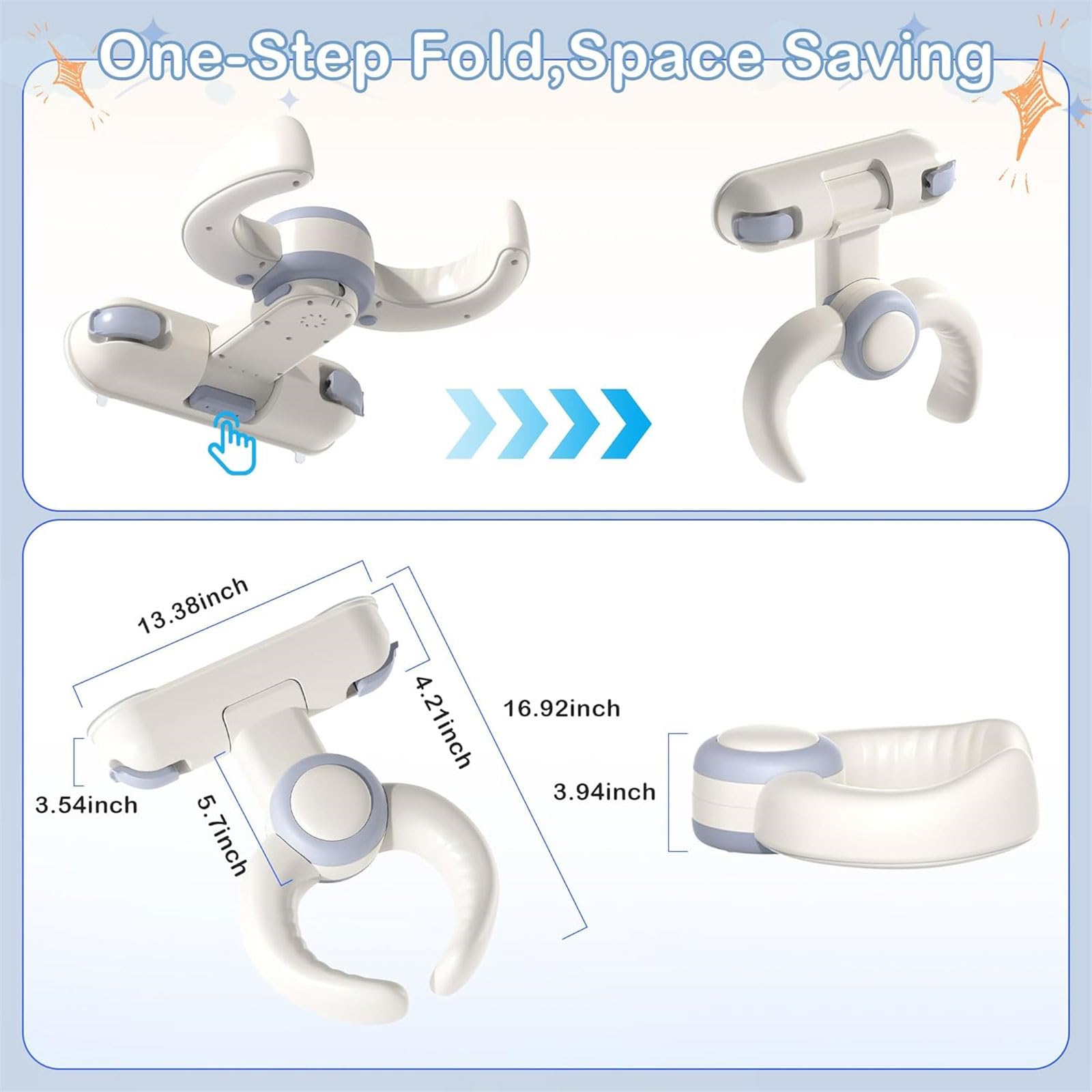 Aiuto portatile per il bagnetto del bambino, design pieghevole con schienale ergonomico per una doccia sicura, 6-36 m, aiuto portatile per baby shower