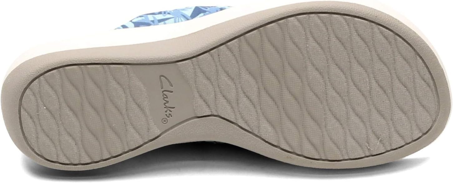 Clarks Women's Arla Glison Flip-Flop 9 Blue/Mint Floral Textile