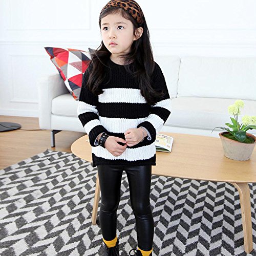 Black Leggings for Kids Toddler Girls Shiny Metallic Dance Leggings Faux Leather Pants Shiny Stretch Footless Tights3