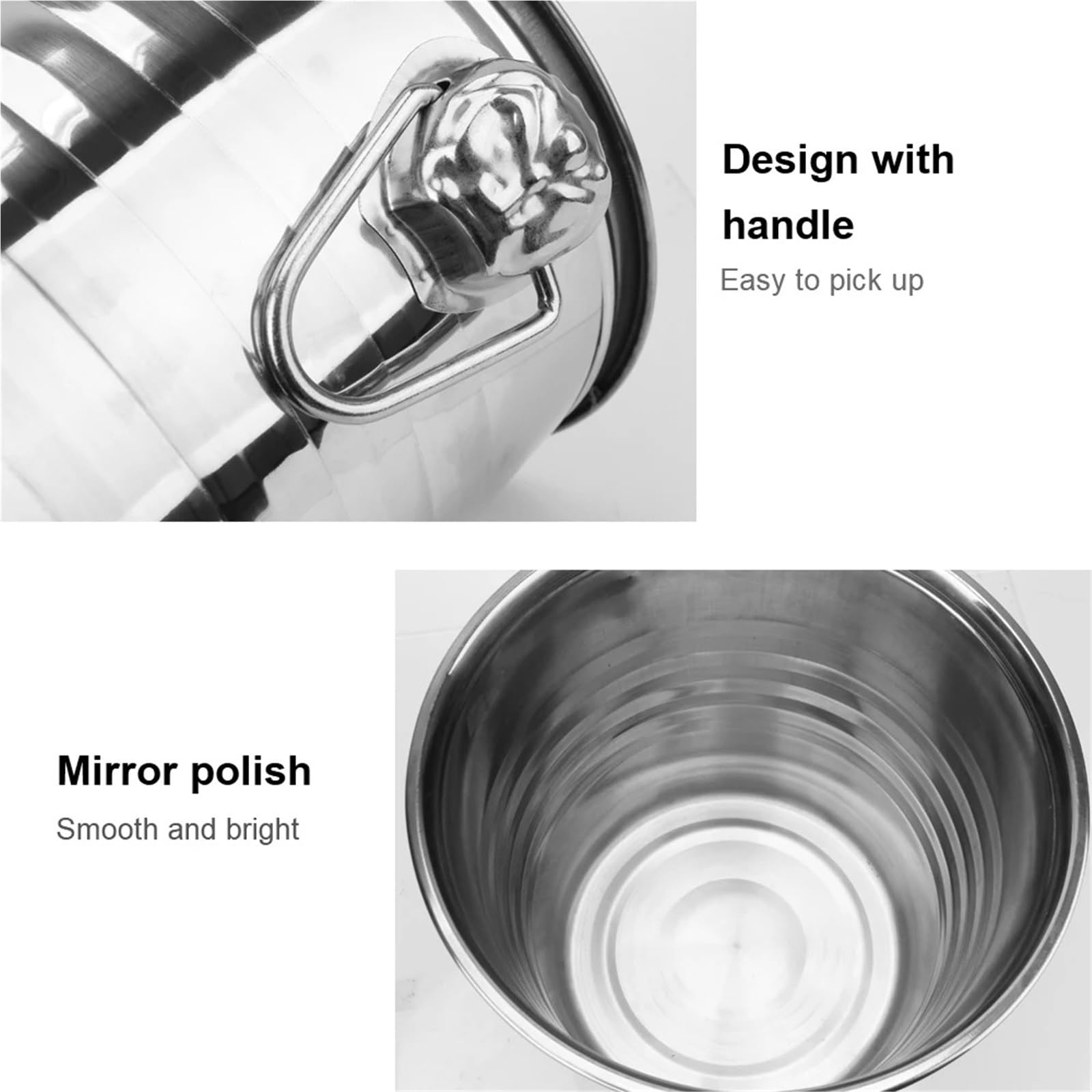 Secchio refrigerante for Birra e Vino, creatore di cubetti di Ghiaccio in Acciaio Inossidabile da 5 Litri for KTV Bar, Cucina, Bicchieri, Bicchieri for Champagne, Birra, Vino per Casa, Bar