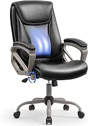 Cadeira Escritório Presidente Preta – Design Ergonômico com Apoio de Cabeça Ajustável e Encosto Lombar com Ângulo Regulável – Base Cromada Resistente – Revestimento Premium – Yamasoro