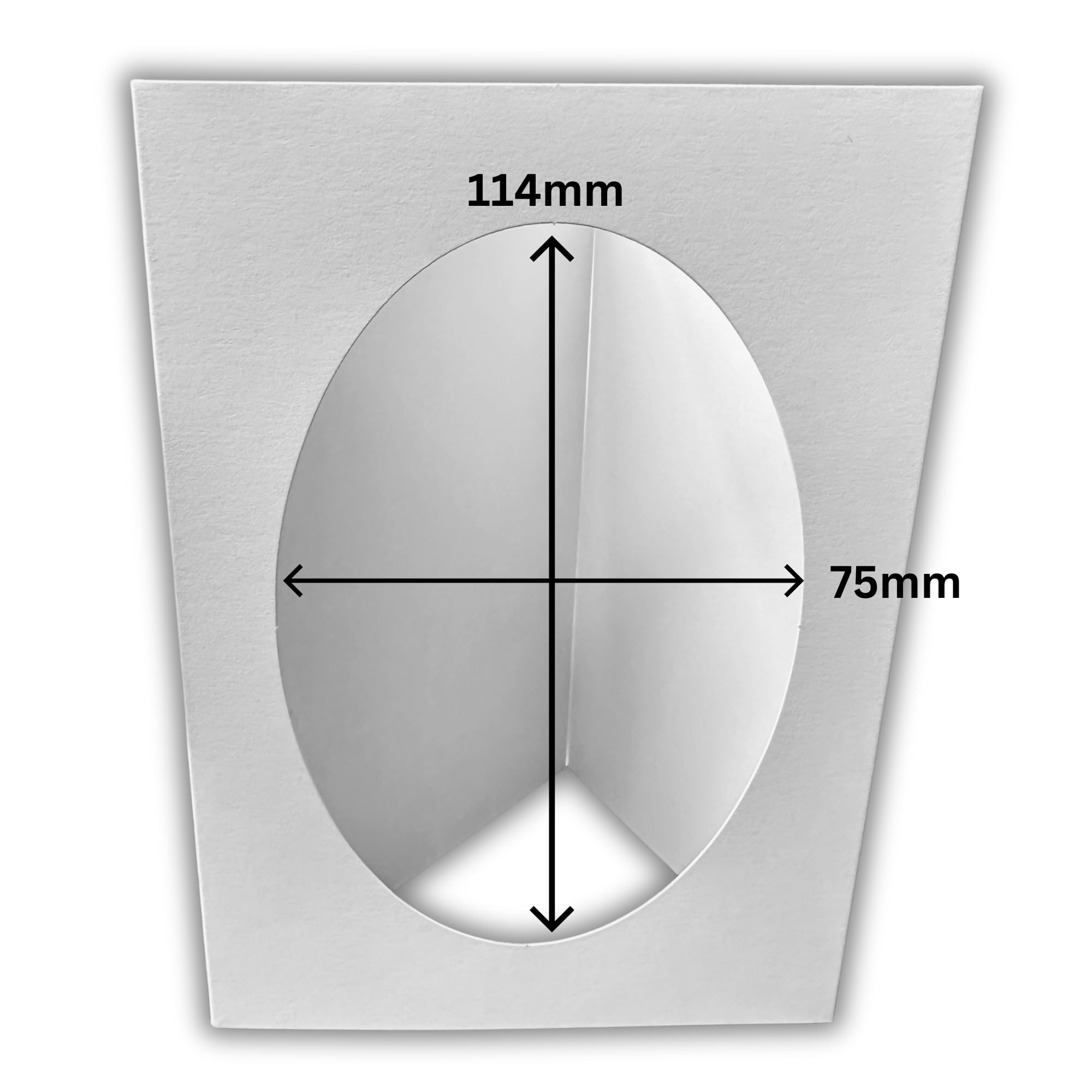 Stella Weds 10 Pack A6 White Oval Aperture Card Blanks & Envelopes, Tri-Fold, 300gsm for DIY Greeting Cards Invitations - Image 3