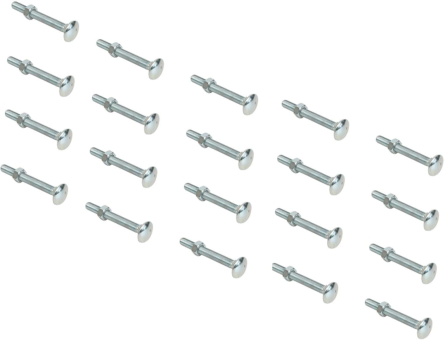 City Deco Centre M6 M8 M10 M12 Cup Sq Hex Bolts & Nuts Coach Bolts Carriage Bolts (Pack Of 10) (M10x90)