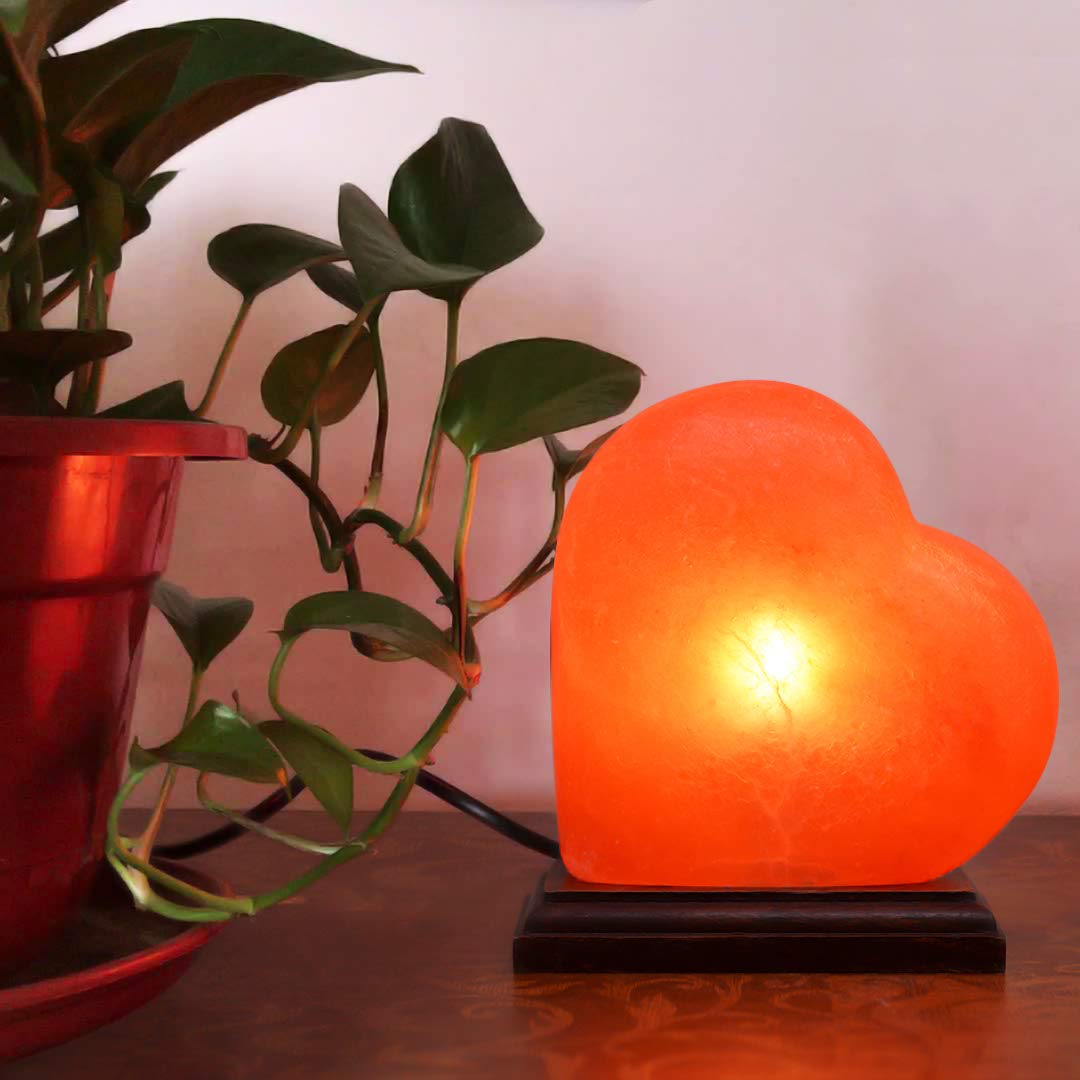 NatureBoost Himalayan Pink Salt Heart Lamp Comes with Dimmer Switch and a Pair of Bulbs (Heart 1)