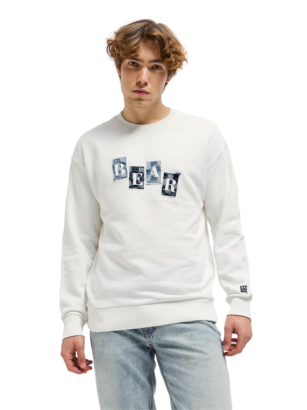 the bear house Men Typography Printed Round Neck Cotton Pullover Sweatshirt-picture-47