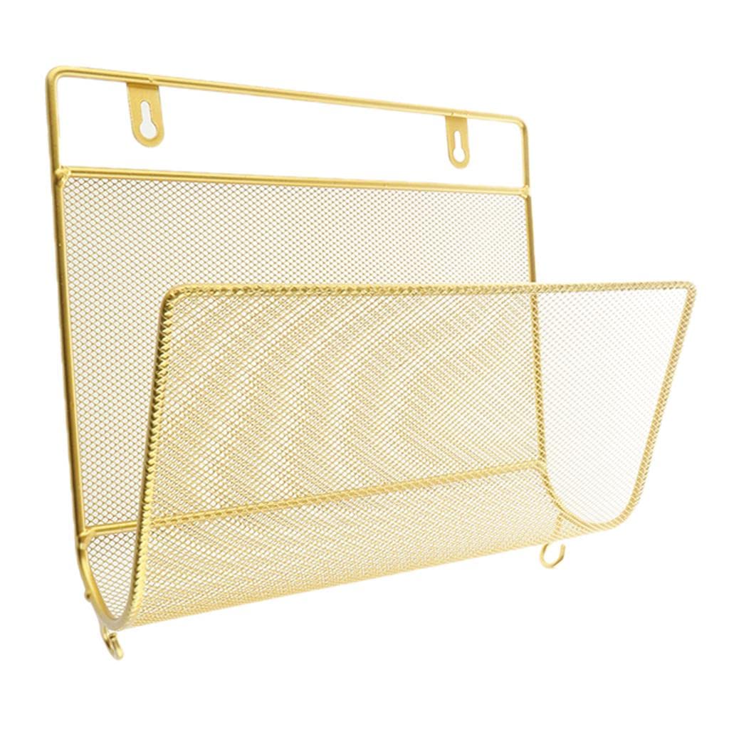 Magazine Holder Wall Mounted Rack for Magazines Books Newspapers Golden-image-45