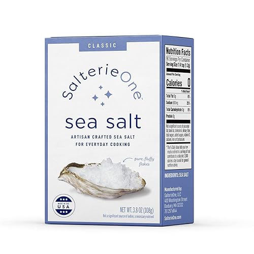 SalterieOne Copos clásicos de sal marina Todo natural sin aditivos Copos hechos a mano en Estados Unidos sabor completo perfecto para cocinar