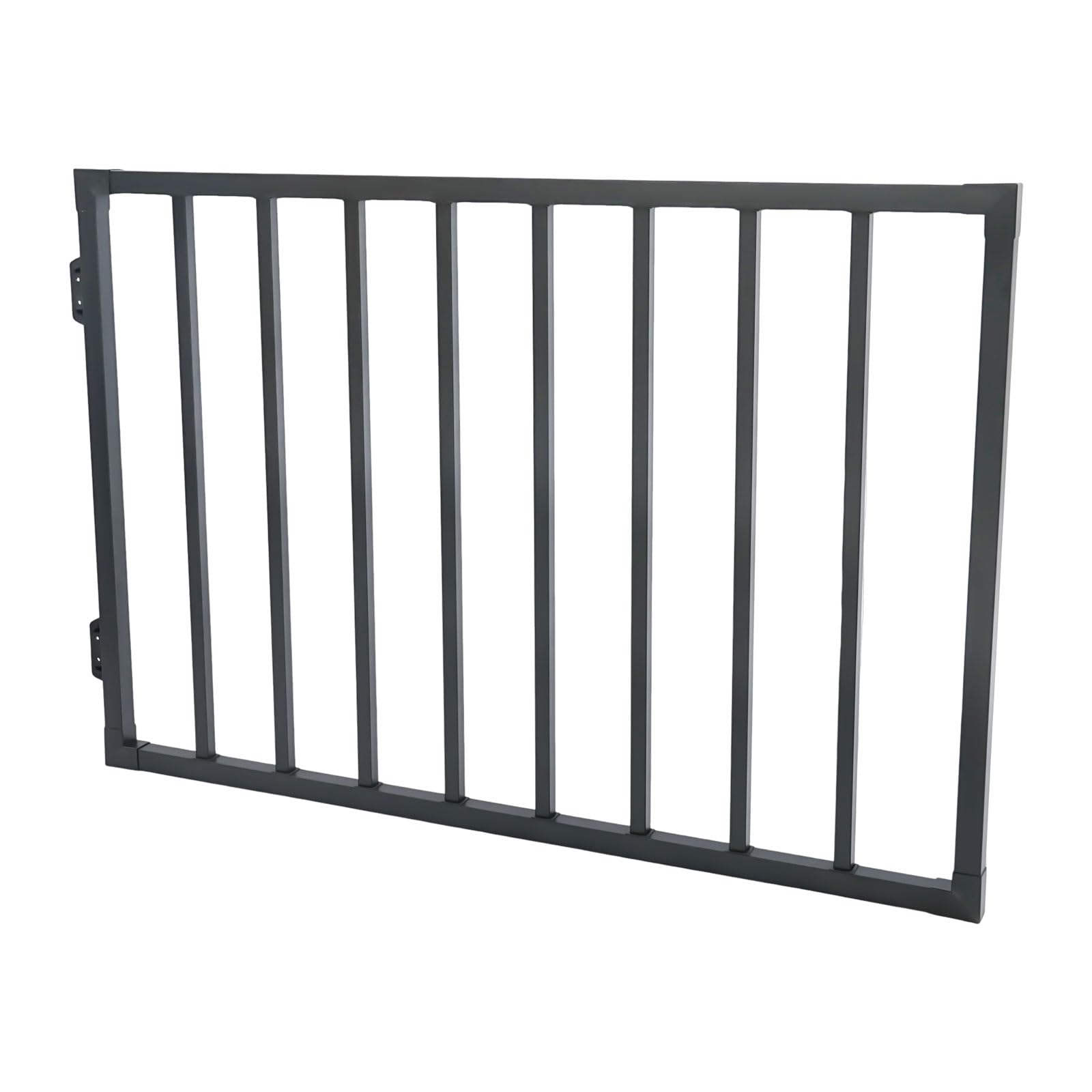 Metalowa brama ogrodowa z żelaza, prostokątna furtka ogrodowa, nowoczesna bramka ogrodzeniowa do ogrodu, na podwórko, taras i wjazd, 121,92 x 96,52 cm