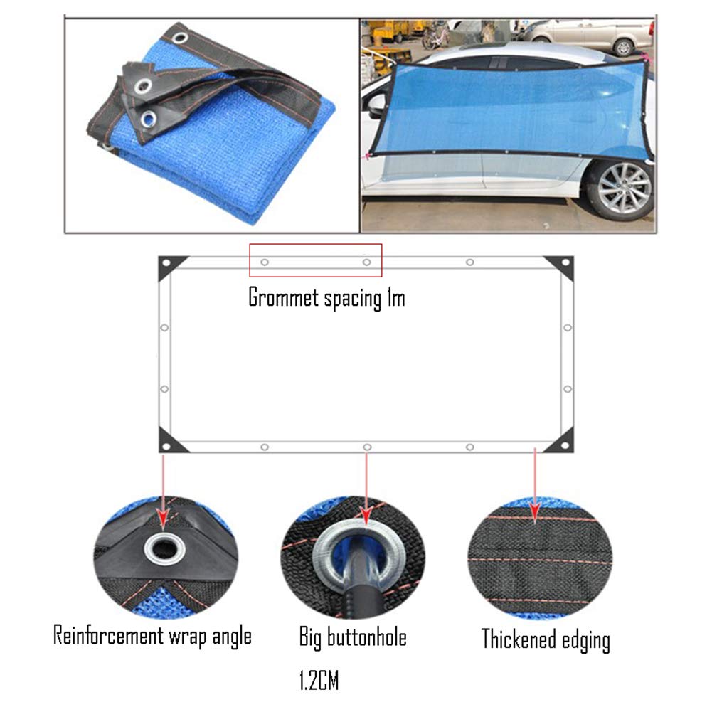 Telas para toldos AGYH Malla De Sombreo Azul, Protector Solar Grueso, Protector Solar con Arandela, Utilizado En Estanques De Perreras Cubiertas De Plantas O Caca De Natación(Size:8x10m)