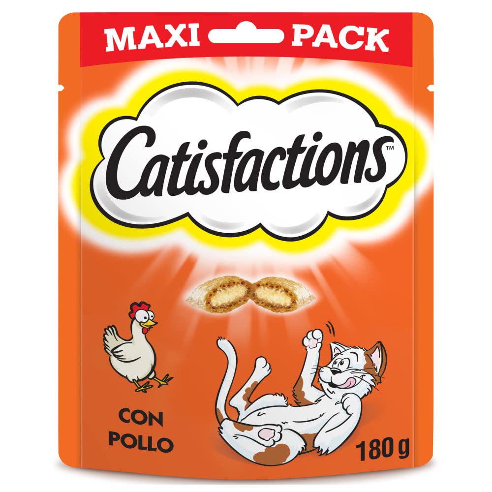Catisfactions Premios para Gatos, Sabor Pollo, Maxipack (Pack de 4 x 180g)