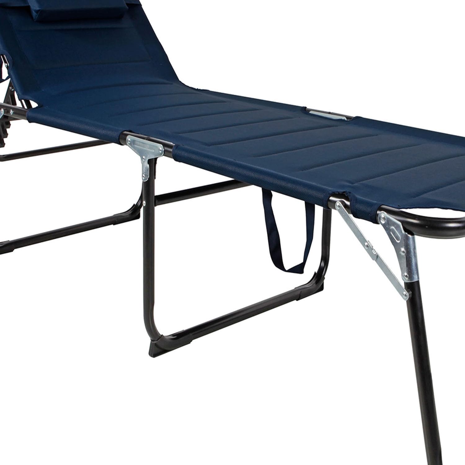 Mojawo XXL Gartenliege Sonnenliege Relaxliege Liege Aluminium mit Kissen gepolstert klappbar Dunkelblau L200xB70xH45/95cm Belastbar bis 150kg
