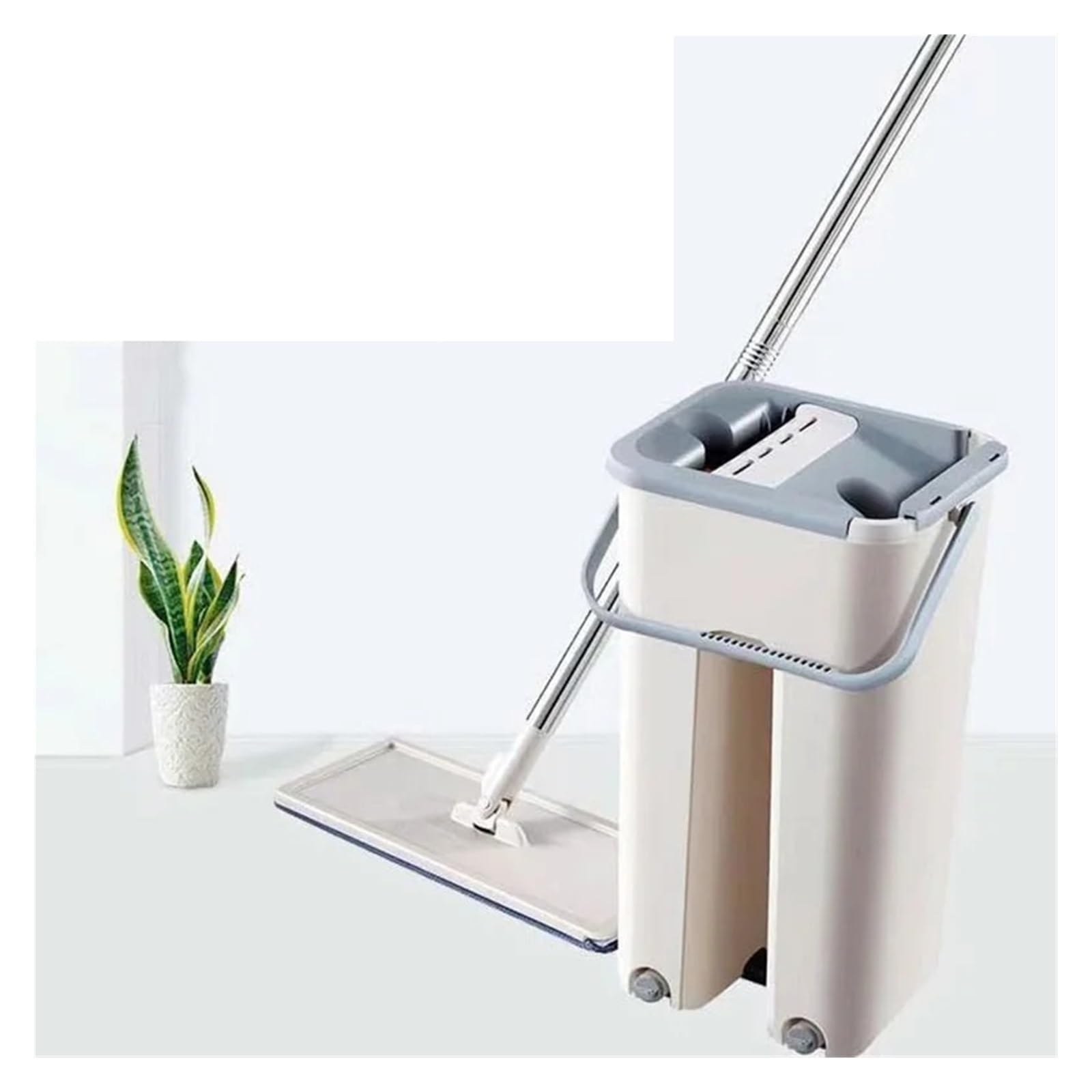 Fregonas exprimibles, cubeta de limpieza Compatible con lavado del suelo, relámpago, ofrece un práctico limpiaparabrisas for el hogar, cocina, ventana, uso seco y húmedo, inteligente(Bucket 1 Mop 2 Cl