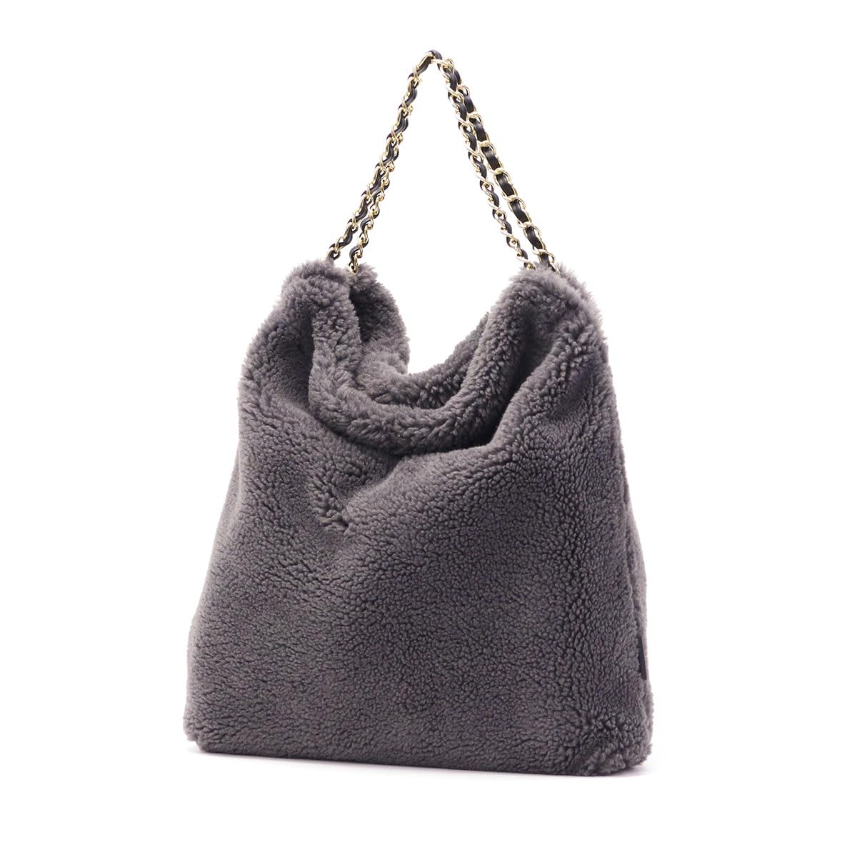 極美品♡ヴィオラドーロ　エコムートンチェーンショルダートート　エルモ　Lサイズ 極美品♡ヴィオラドーロ エコムートンチェーンショルダートート