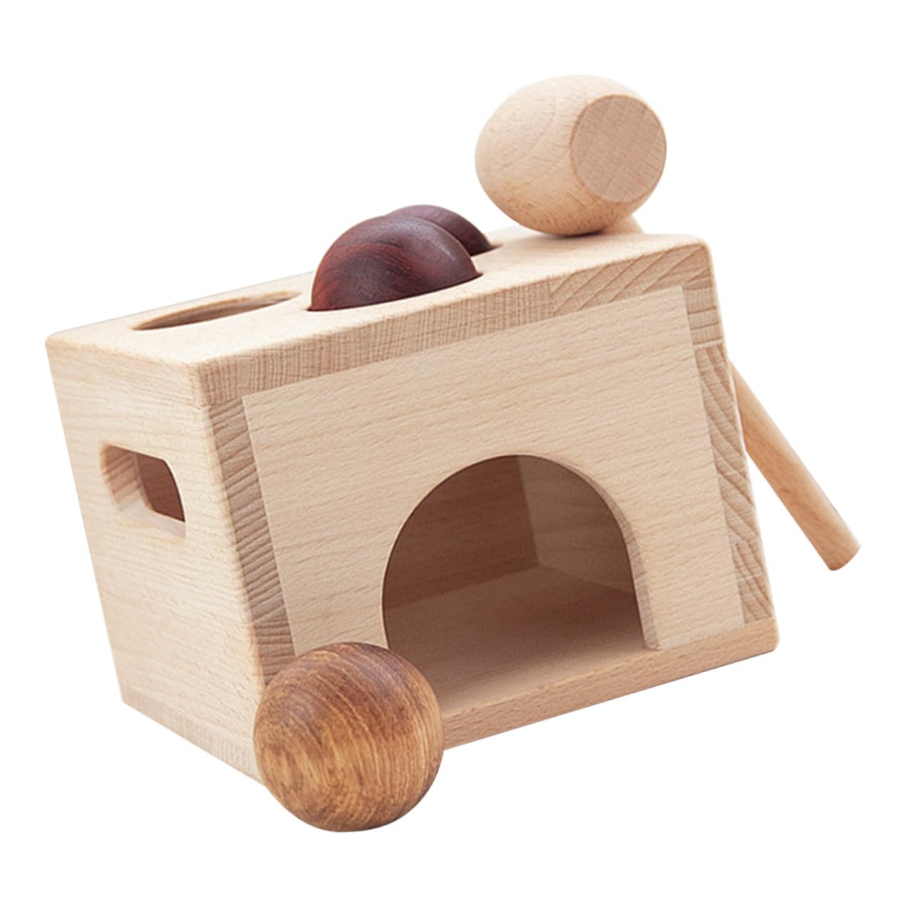 TOYANDONA Gioco in Legno Scatola e Palline per Bambini, Migliora Coordinazione Mano-Occhio e Attira Attenzione, per Gioco Educativo Precoce