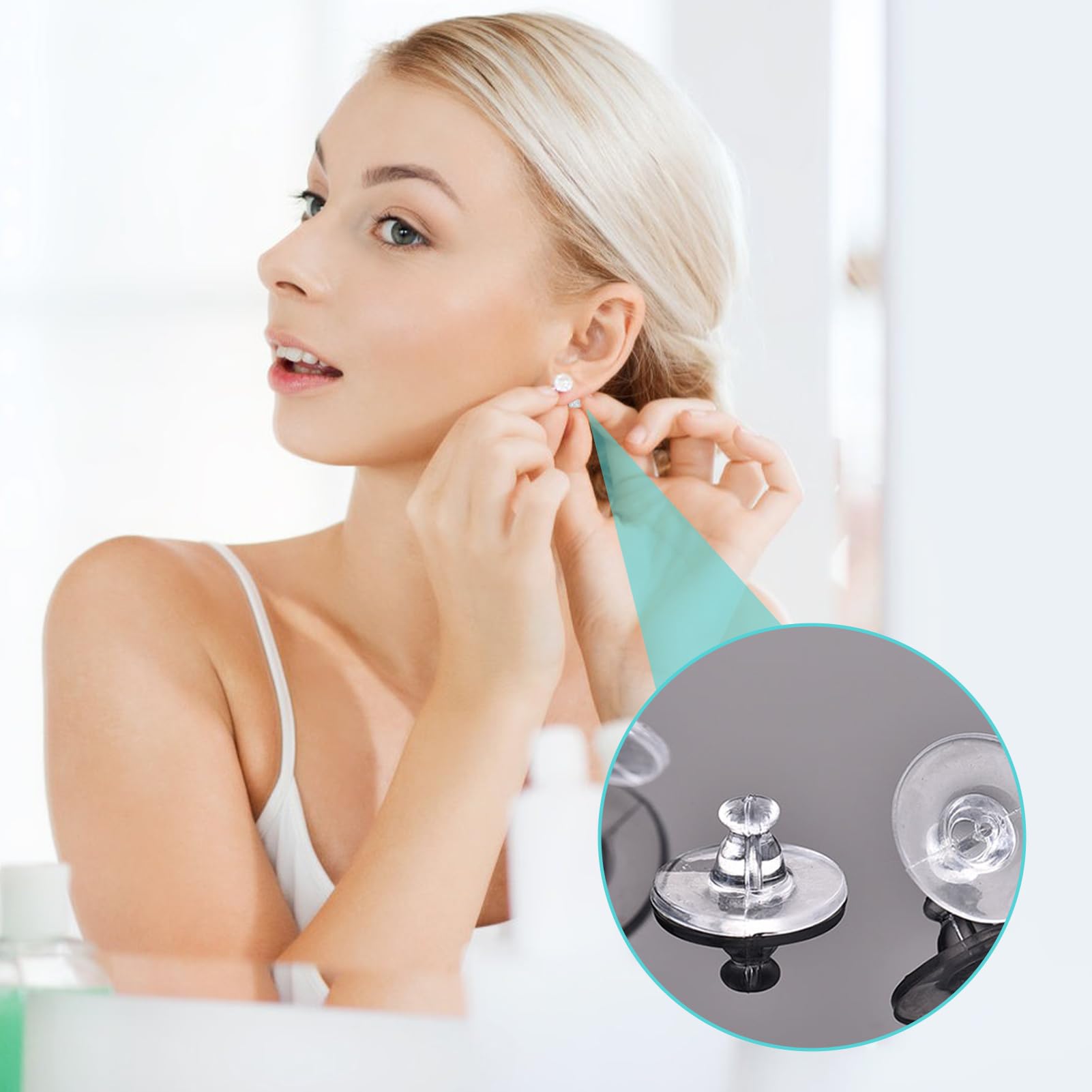 200 Pezzi Chiusure per Orecchini Ferma Orecchini Proiettile Orecchini Gommini Orecchini Silicone Clear rubber Bullet clutch Earring Safety backs