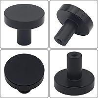Vista 5 de 30 Pack Black Cabinet Knobs, Solid Dresser Knobs Kitchen Drawer Knob, Matte Black Single Hole Knob for Cabinets and Drawers Round