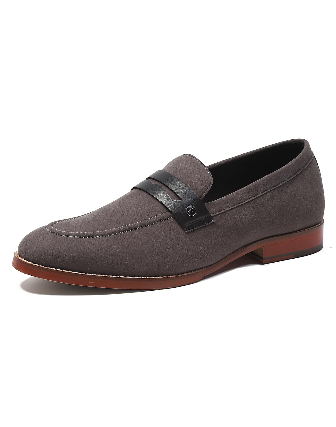 Monte Carlo Mens Grey Solid Slip on Micro Fiber Penny Loafers (201823FW-2-7) (B0CTR3538D) Amazon Price History, Amazon Price Tracker