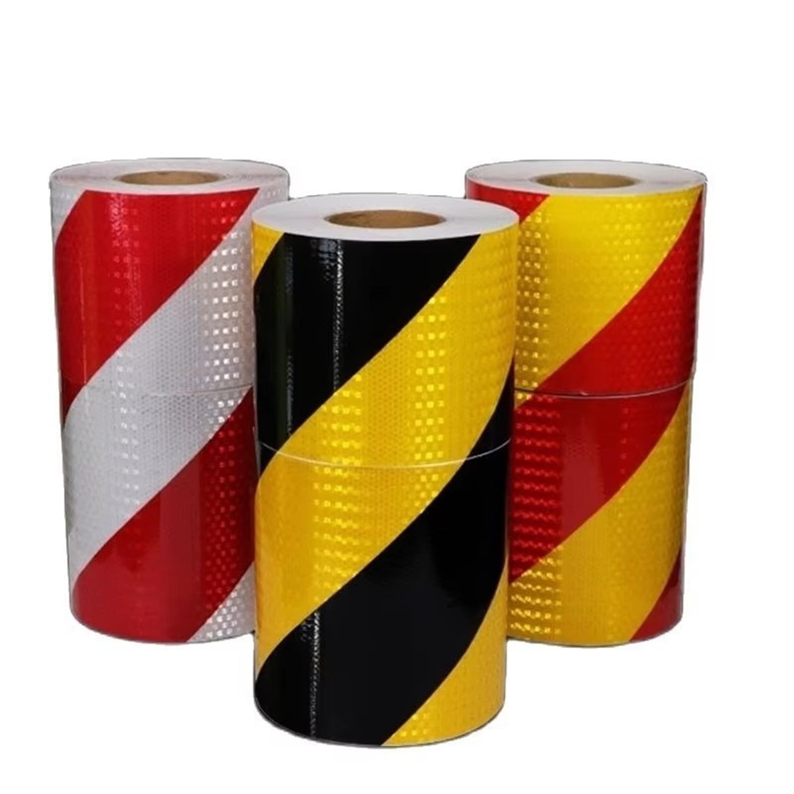 Cinta Reflectante Adhesivo reflectante de sarga fluorescente 5/10/15/20 cm | Cinta protectora de seguridad de advertencia de señales de tráfico(White Red Twill,15cmx5m)