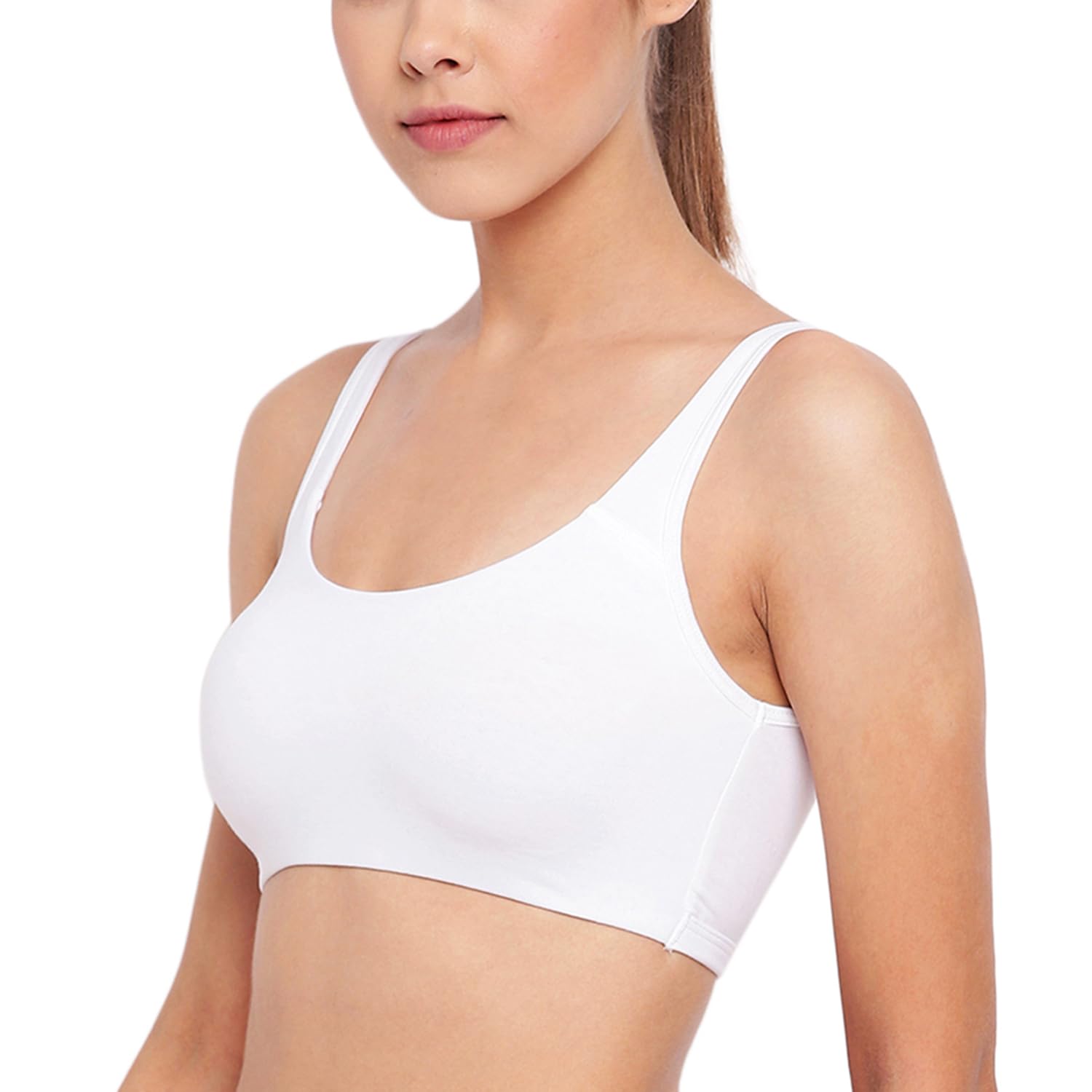Enamor Women's Full Cup Non Padded Non Wired Bra (Pack of 2) (SB06_White/Grey_Large) 3