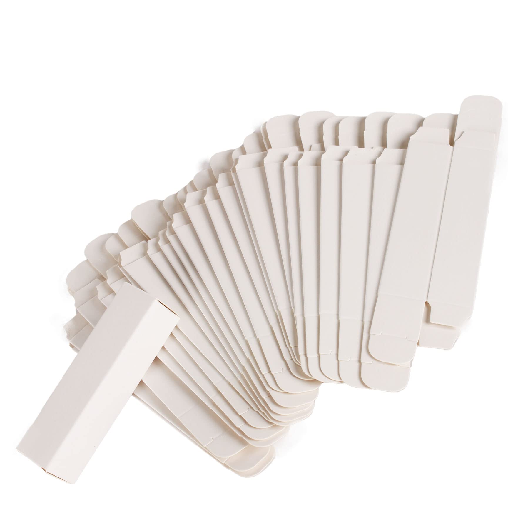 COSIDEA 50 PCS Empty Matte White Lip Gloss Boxes W22 xW22 xH92mm /0.87*0.87*3.62 inch, Cosmetic Perfume / Mascara Box Packaging for Small Business Wholesale, small Kraft Paper Box