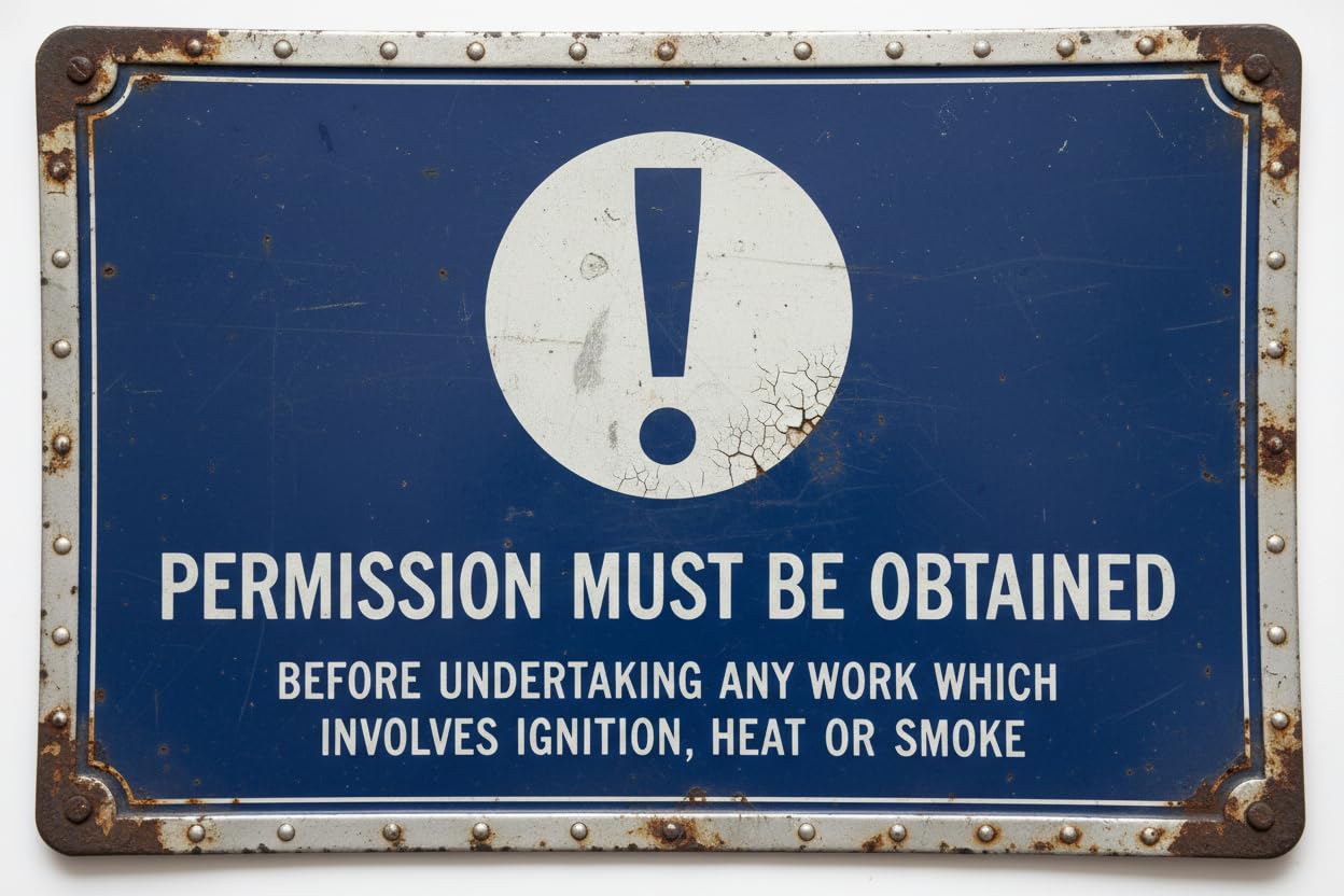 Wall Decor Permission Must Be Obtained - Mandatory Sign (ii) Metal Sign 8 X 12 Inches Clear Signage For S, Fences Vintage Signs Aluminum Plates Printed