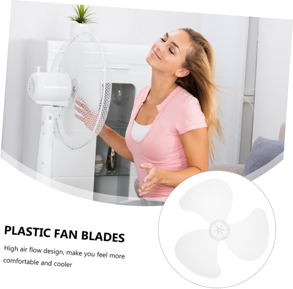Cabilock Replacement Fan Blades for Electric Fans Design Easy to Install Low Noise High Temperature Resistance Accessory for Standing Fans