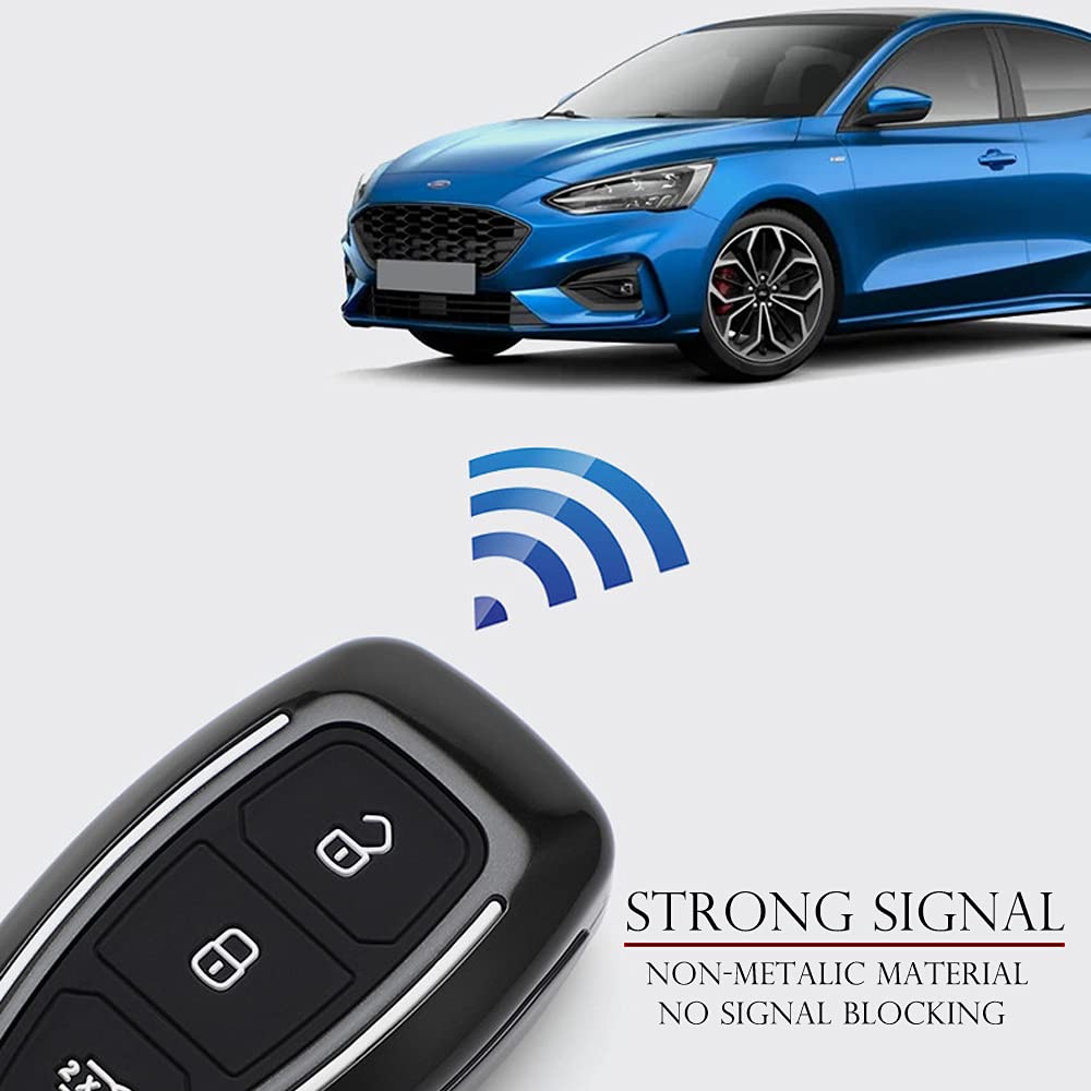 Funda Protectora De Plástico ABS Con Funda Interior De Silicona Para Llave Plegable Ford Flip, 3