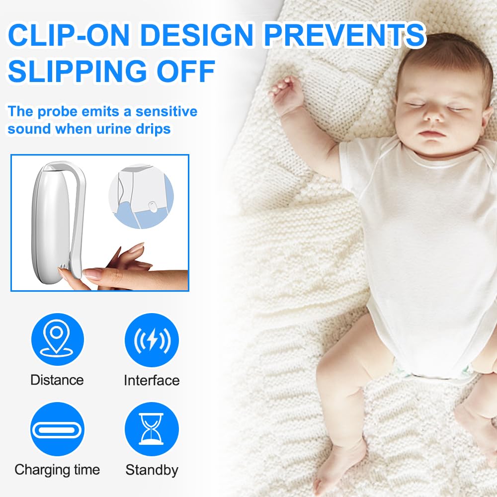 Wxeadu Wireless Bedwetting Alarm, White 3-Mode Loud Sound & Strong Vibration Bed Wetting Alarm Children - Image 4