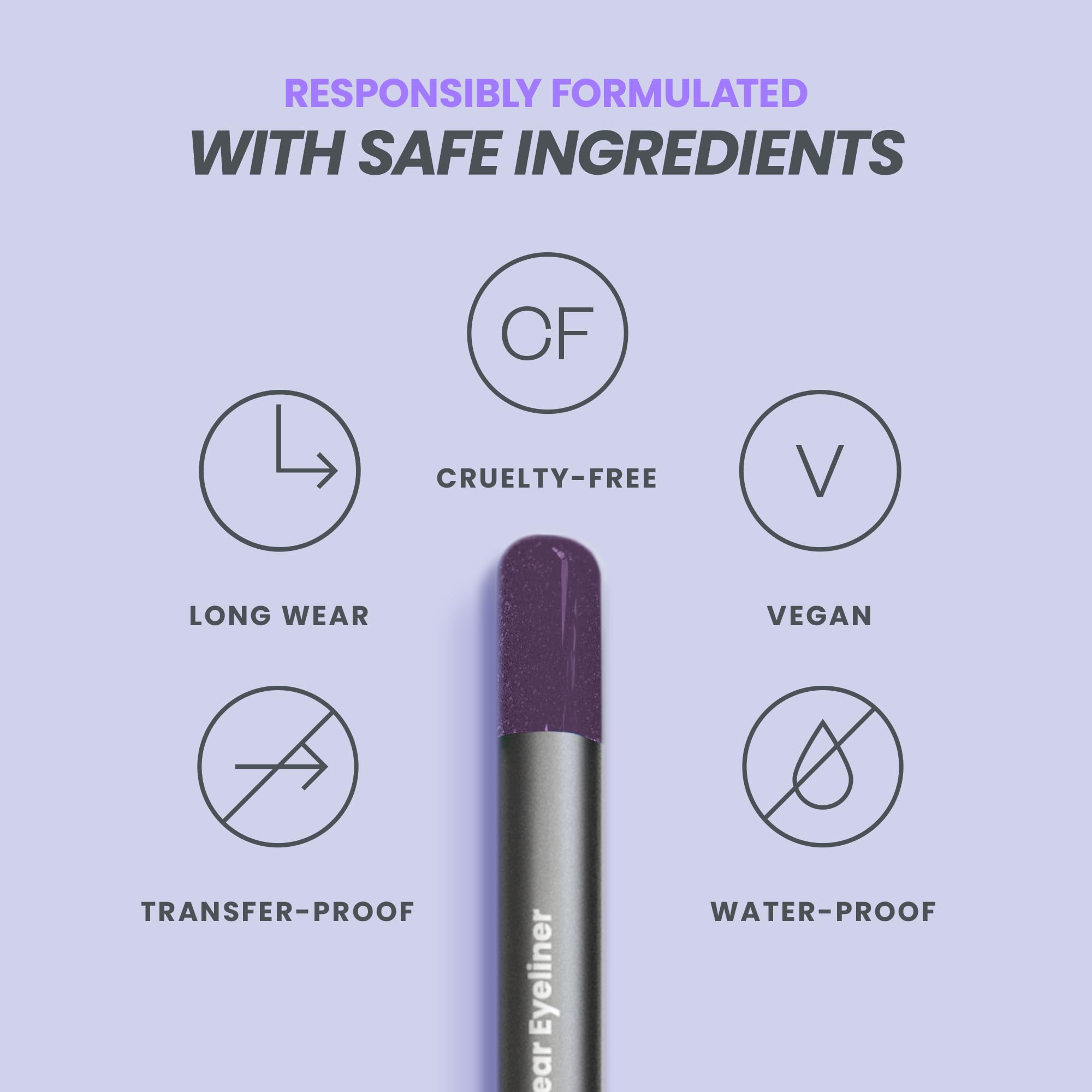 Wonderskin Eyeliner Pencil, 1440 Longwear Deep Purple Eyeliner Pencil - Waterproof, Sharpenable & Smudge Proof - Image 4