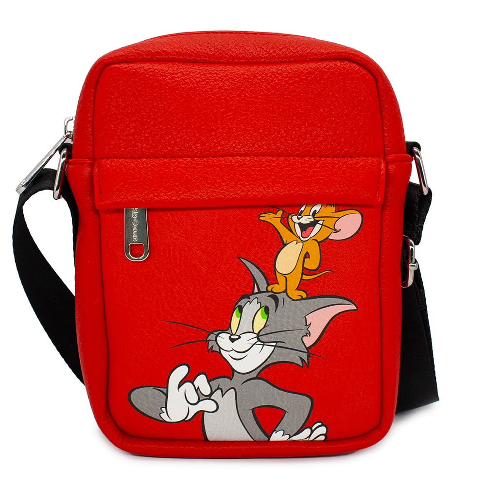 Buckle-DownBuckle Down Hanna Barbera Bag, Cross Body, with Tom and Jerry Pose, Red, Vegan Leather