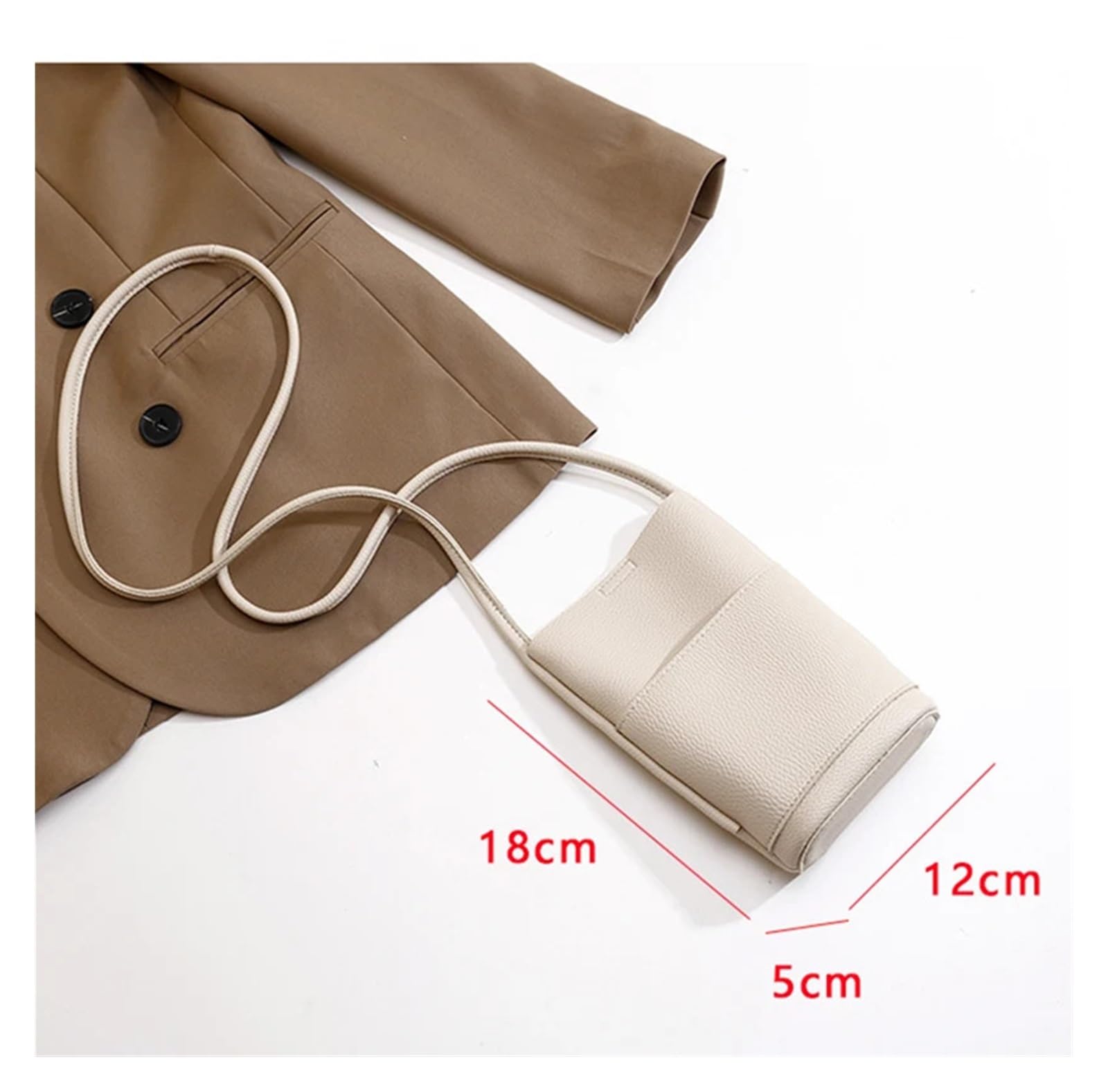 Bolso for teléfono móvil for Mujer, Bandolera pequeña de Cuero, Bolso de Compras Unisex Minimalista y versátil Adecuado para Viajar, Fiesta, Trabajo(Pink)