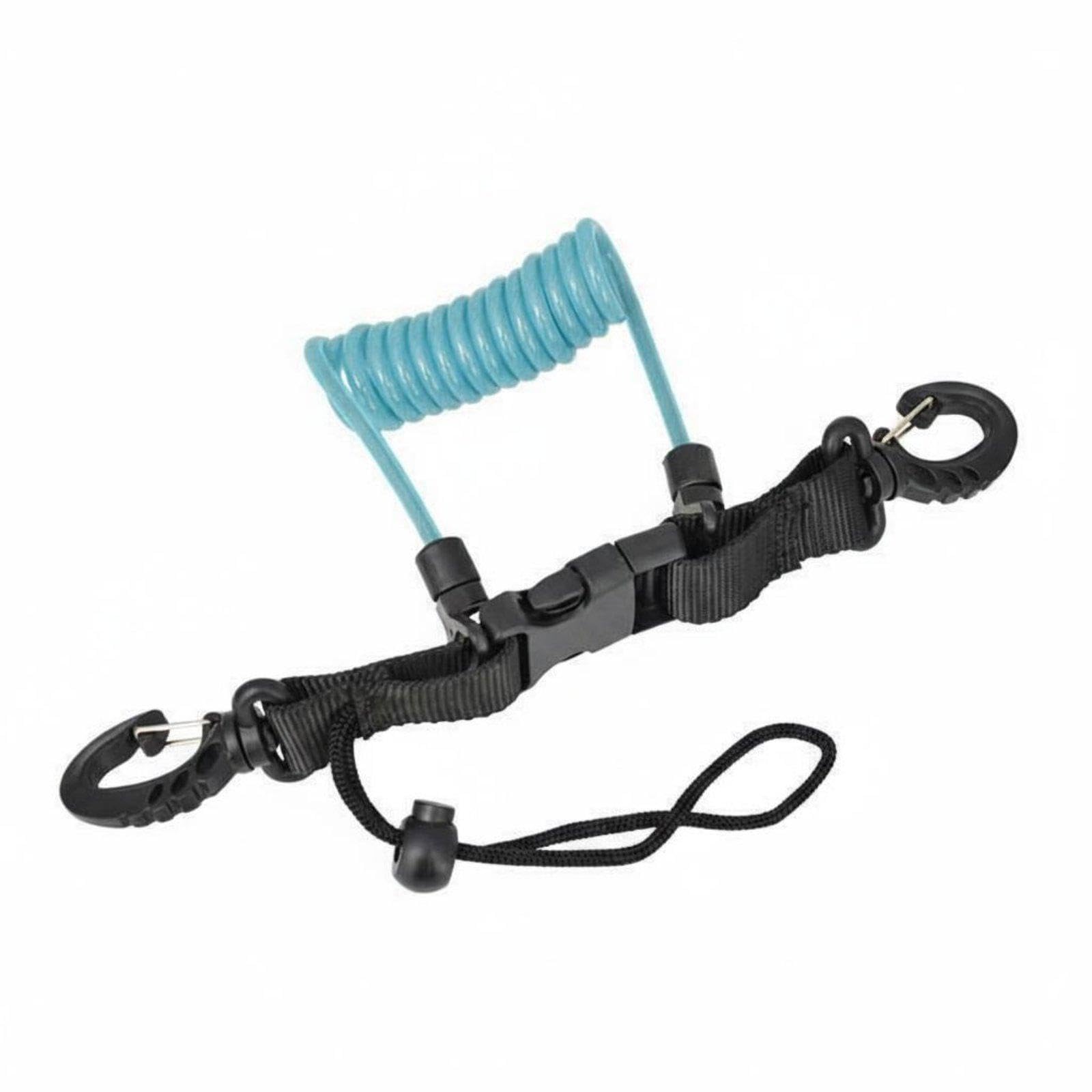 Coiled Camera Lanyard Stainless Steel Core Underwater Camera Leash Elastically Stretchable Spring Coil Lanyard for Snorkelers, Snorkeling, Boating Lake Blue Standard-image-14
