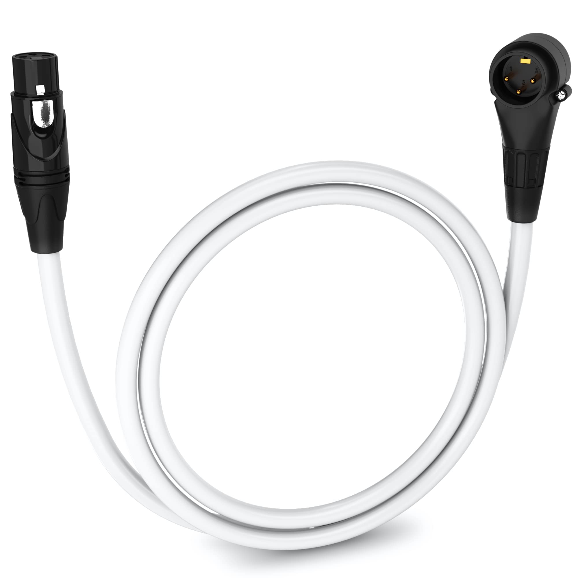 LyxPro 3 Feet Right Angle XLR Male to Female 3 Pin Mic Cord for Powered Speakers Audio Interface Professional Pro Audio Performance Camcorders DSLR