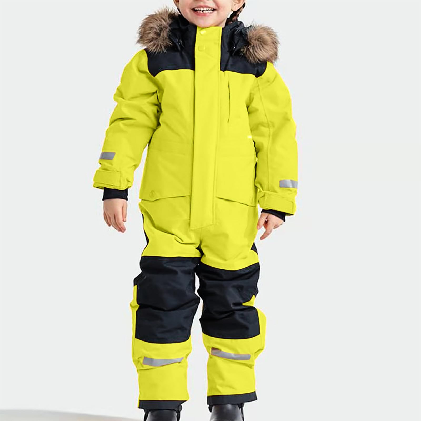 Chaqueta de esquí unisex para niños, mono de esquí con capucha, traje de nieve, impermeable, transpirable, traje de esquí engrosado, cálido, softshell funcional, mono de lluvia de una pieza, mono de