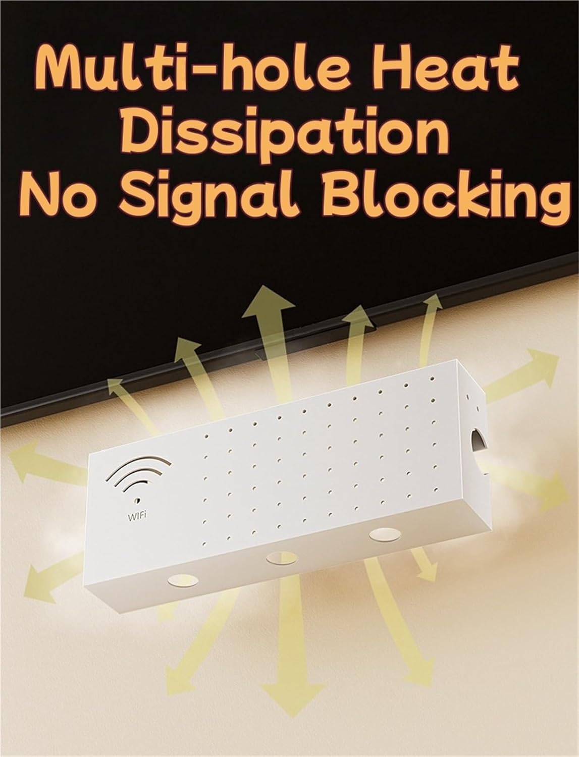 Wall-Mounted WiFi Router Storage Cabinet & Cable Management Rack, Table-Mounted Modem Organizer with Power Strip Shelf, Conceal Router & Cables for Clean Spaces