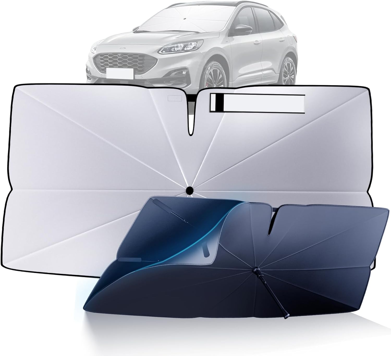 Windshield Sun Shade Umbrella for 2020-2025 Ford Escape Accessories: Custom Fit 240T Silver, Double Thickened, Foldable Sunshade Window Sun Visor, Ultimate 99% UV Blocking for S, SE, SEL, Titanium for Ford Escape 2020-2025 Thickened-for Escape(Blocks 99%
