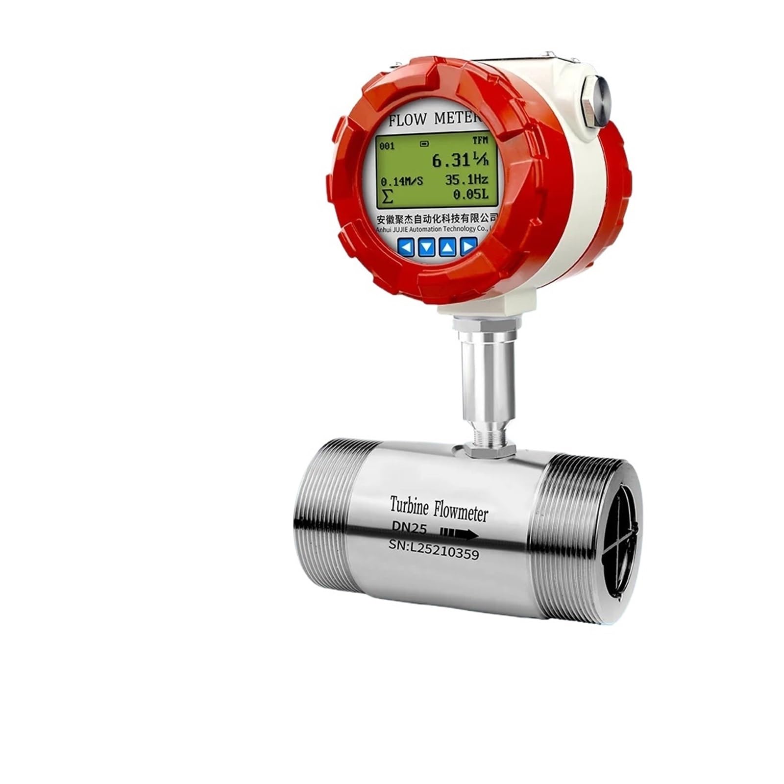 BALYDLUL Turbine Flow Meter Stainless Steel Flow Meter Flow Sensor(DN50 SS304)