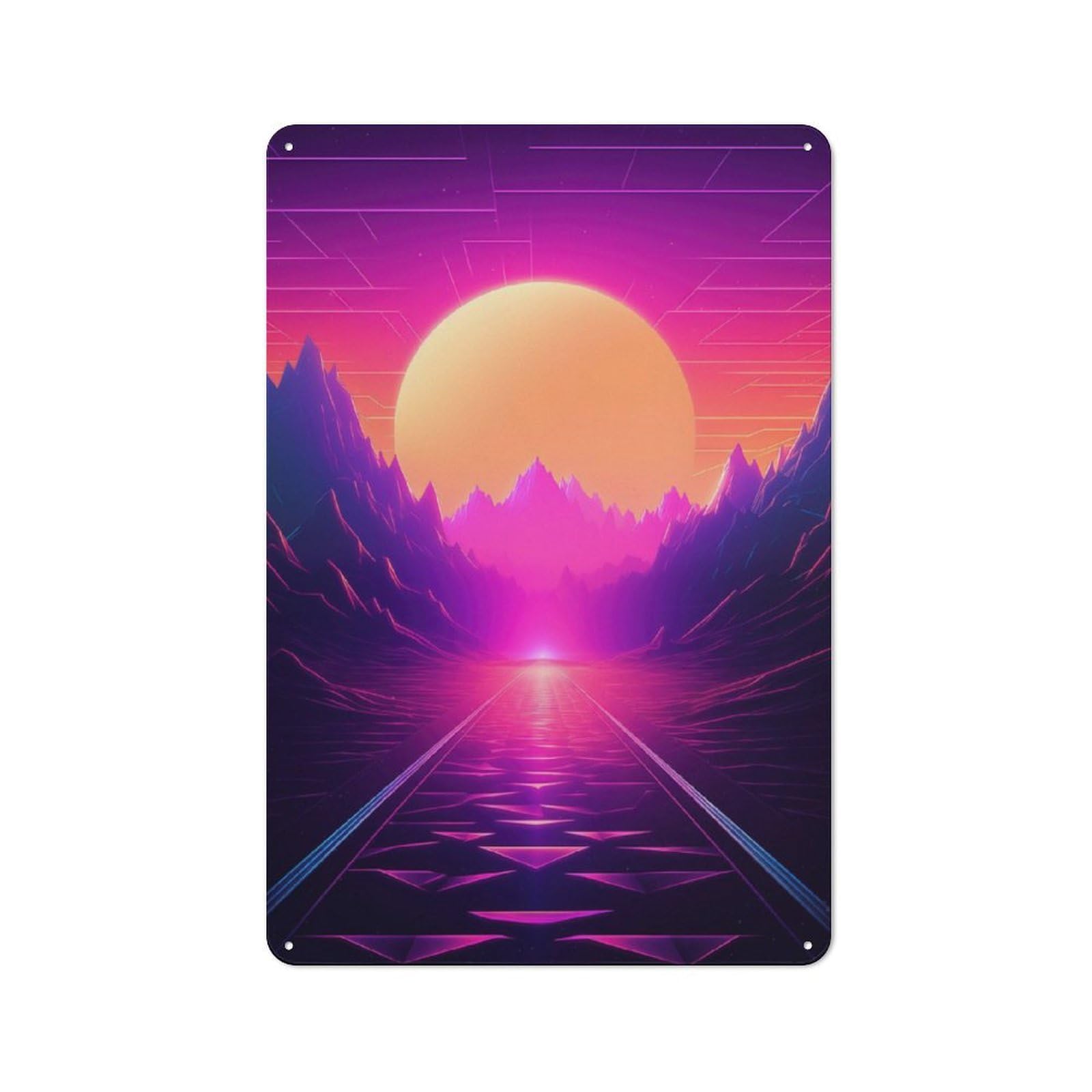 Junmoney Neon Horizon Rhapsody For Garden Room Or Summerhouse, Vintage Tin Sign 30X20cm, A Metal Wall Feature For Garden Rooms And Summerhouses