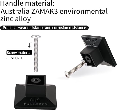 Miniatura 3 de Perillas cuadradas de 1.57 pulgadas, color negro mate, para gabinete de baño, cajón sblack 6 unidades