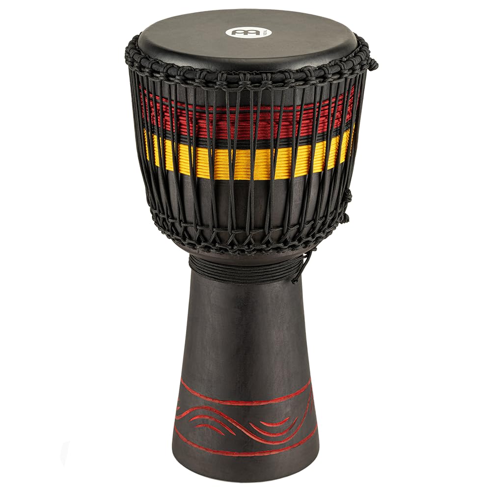 Meinl Percussion African Style Djembe – Grande Percussion à Main – Avec Peau de Chèvre – Diamètre 12 pouces – Acajou, Multicolore (ADJ7-L)