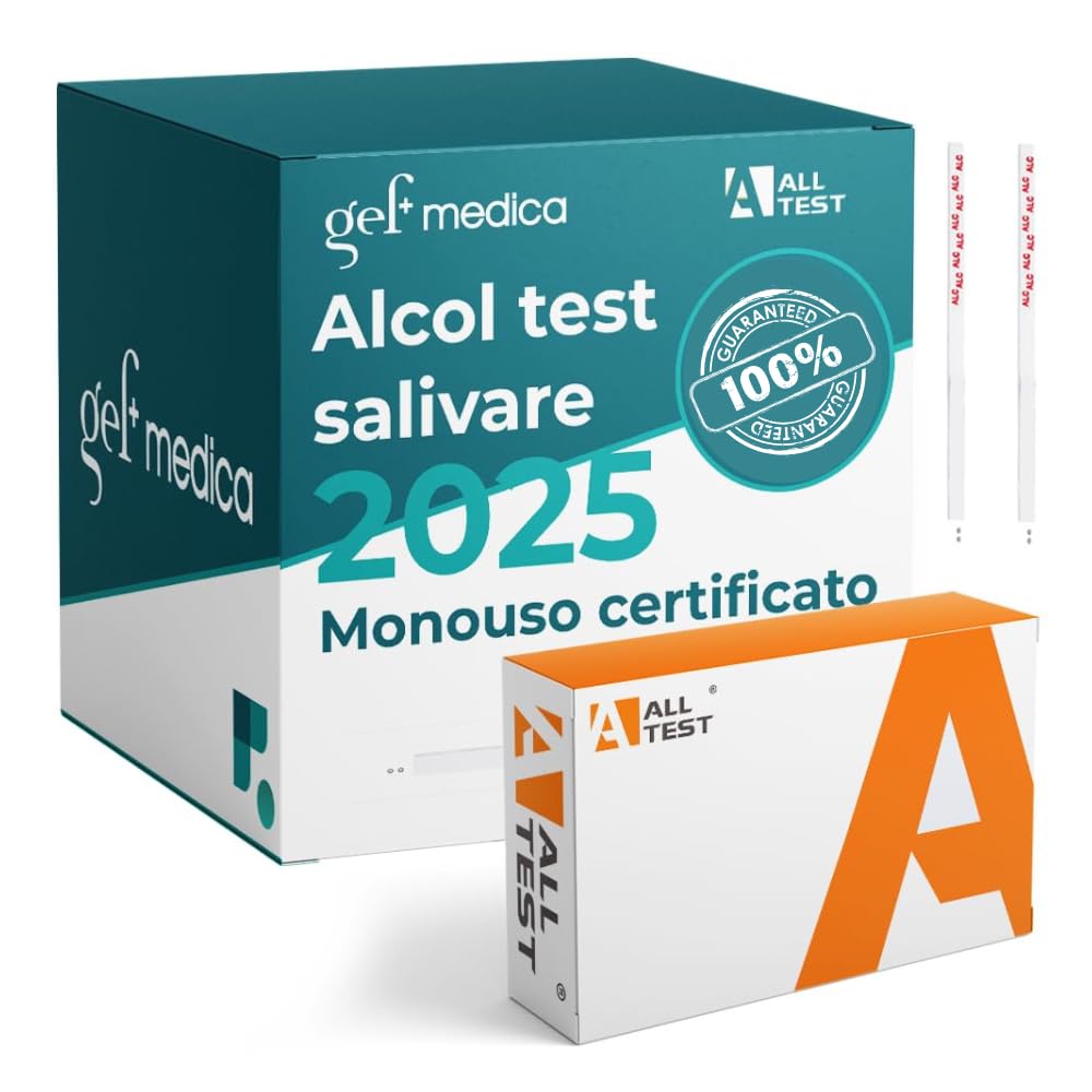 GEF Medica Rapid Salivary Test Alcohol Test for Personal Screening, Alcohol Strips All Test, Alcohol Prevention and Control, Disposable, Portable, Safe and Reliable, Result in 2 Minutes (10)