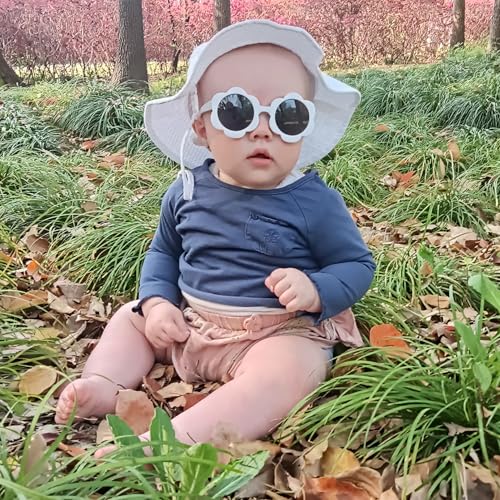 Image of Baby & Toddler Wide Brim Sun Hats UPF 50+ Sun Protection Bucket Cap Cute Adjustable Hat in Seersucker